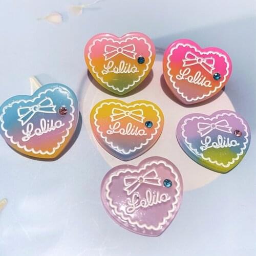 30Pcs/set Sweet Crystal Heart Girls Bow Tie Rainbow Love Applique Accessory Jewelry Make Home Decor DIY Craft Phone Case Supply