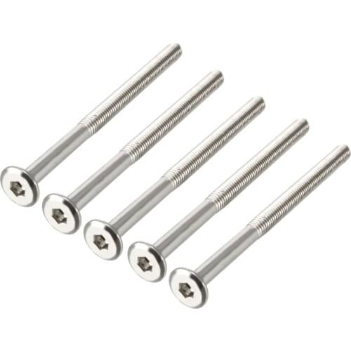 Uxcell 5pcs M6 Hex Socket Head Machine Screw Bolt Length 60mm 70mm 80mm 90mm Furniture Bolts for Joining Wood Carbon Steel