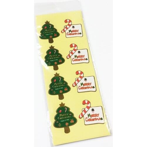 800pcs/lot Surprise gift Christmas Tree With word design Label Stationery Adhesive Gift Stickers