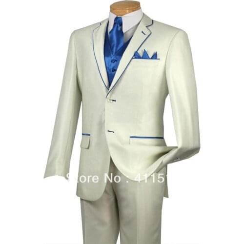 Free shipping/Custom Ivory Notch Lapel WEDDING Groom WEAR Tuxedos/Groomsmen Wedding Suits Bridegroom /custom groom PARTY DRESS