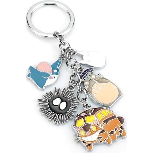 Cartoon Trinket Keychain Anime Jewelry Spirited Away /Totoro/Spirited Away Keyrings Women Men Backpack Key Buckle llavero