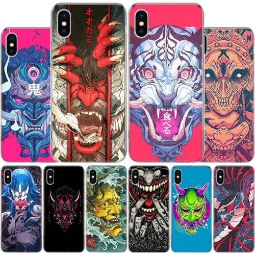 Oni Mask Art Colorful Cover Phone Case For Apple iphone 11 12 Pro XR X XS Max 7 8 6 6S Plus + 7G 6G 5 SE 2020 Coque Popular