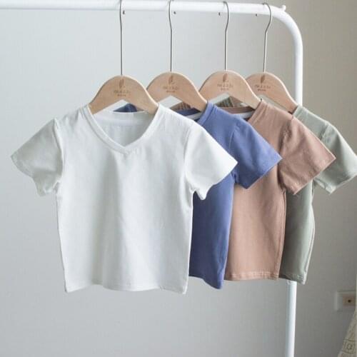 Childrens Short-Sleeved 2020 Summer Boys Summer Cotton T-shirt Base Shirt Children Baby Half Sleeve Blouse