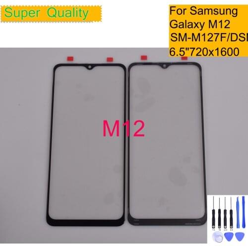 For Samsung Galaxy M12 M127 Touch Screen Front Glass Panel LCD Outer Display Lens M12 SM-M127F/DSN Front LCD Glass Replacement