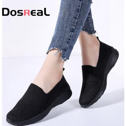 Dosreal Spring Women Flats Shoes Breathable Slip on Fashion Shoes Street Comfort Loafers Shoes For Females Walking Sneakers