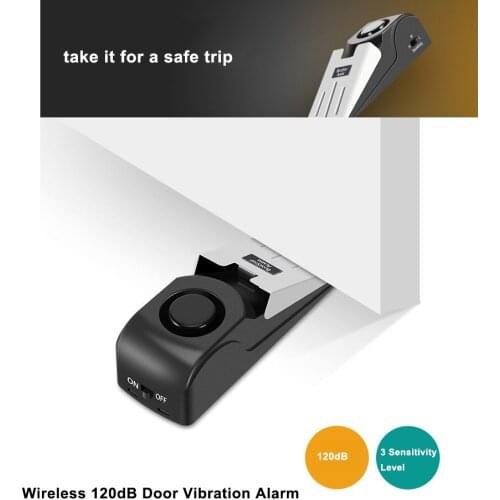 Door Stop Alarm 125db Door Block Vibration Alarm for Traveling Security Door Alarm Stopper Doorstop for Home Security