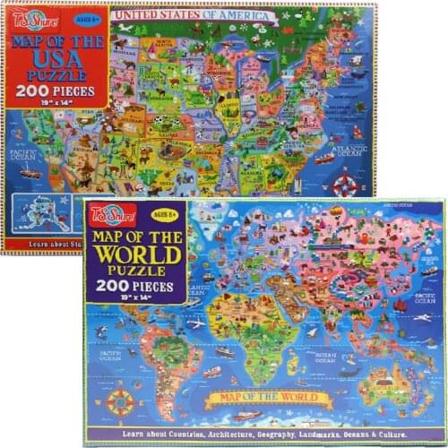 World Map Puzzle for Kids - 200 Piece - Learning Aid & Educational Toy for Kids Age 4 and Above