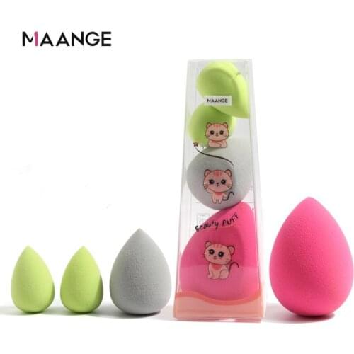 Different Sizes Makeup Sponge Dry&Wet Use Cosmetic Puff Sponge maquiagem Foundation Powder Blush Beauty Tools with Storage Box