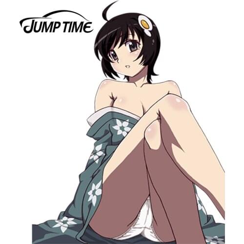 JumpTime 13cm x 10.3cm Car Stickers Sexy Kimono Girl Monogatari Araragi Tsukihi Decal JDM Car Styling Auto Decoration