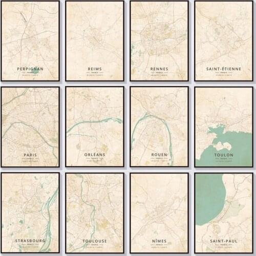 Paris France Map Diamond Painting DIY Full Square Drill Abstract Map Landscape Diamond Embroidery Home Room Mosaic Decor