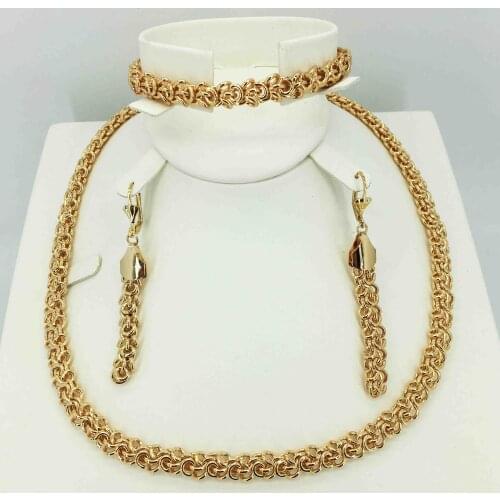 Gold women necklace sets earring for women dubai jewelry sets african beads jewelry set earrings fashion jewelry wedding set