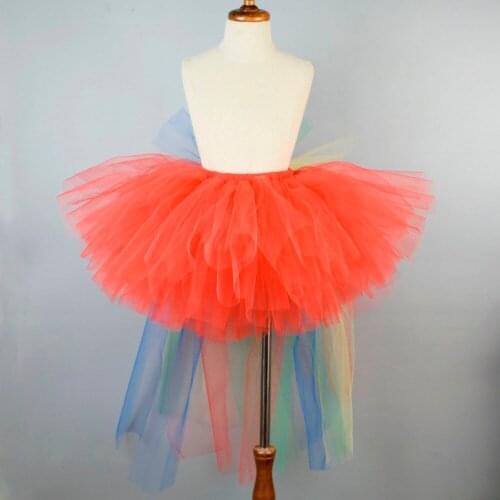 Red Unicorn Tutu Skirt for Girls Unicorn Birthday Party Costume Kids Halloween Costume Fluffy Tulle Tutus with Rainbow Tail