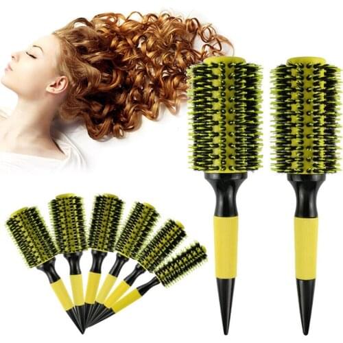 Bristle Round Hair Brush Quiff Roller Curling Roll Hair Brush Vent Brush for Women and Men SAL99