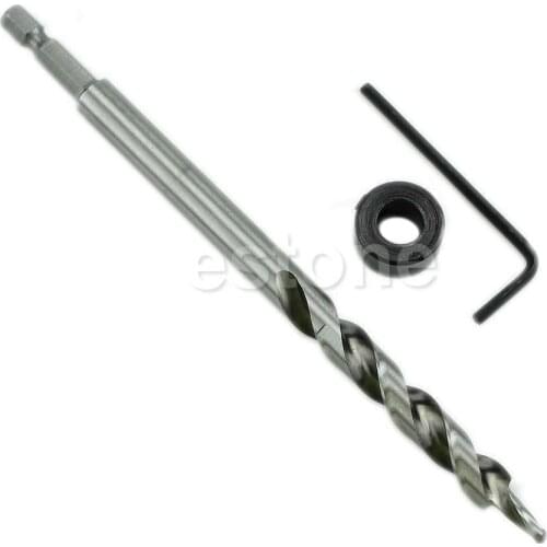 1/4" Hex Twist Step Drill Bit Set for Kreg Pocket Hole Drill Jig Guide 3/8" New