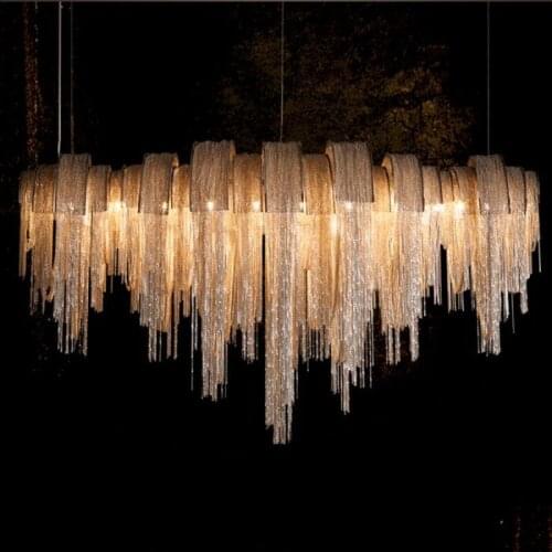New design chandeliers LED aluminum fixtures luxury light gold/silver living room decorative light for commercial