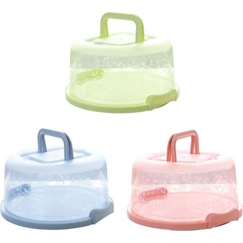 Plastic Round Cake Box With Handle Case Birthday Wedding Party Storage Box Container Dessert Pastry Cover Holder