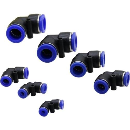 Pneumatic Elbow Union Connector 4mm 6mm 8mm 10mm 12mm 14mm 16mm OD Hose Tube Pipe Slip Lock Plastic Gas Quick Fitting L Shape