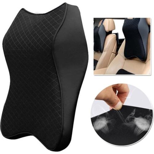 New Upgrade Car Seat Headrest Pad 3D Memory Foam Pillow Head Neck Pain Relief Support Breathable Mesh Fabric Memory Foam Cushion