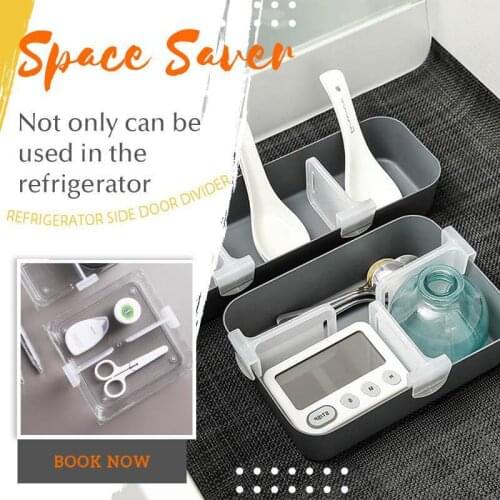 Transparent Fridge Storage Divider Adjustable Snap-on Separator Fridge Space Allocators for Home Kitchen Office Supplies