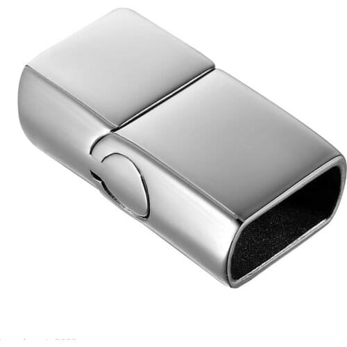 Hole size:11.2*6.4mm Custom Logo 5PC Stainless Steel Plain Magnetic Lock Clasp Fit Leather Bracelet DIY Fashion Jewelry Gifts