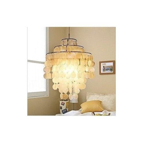 Mediterranean Sea natural Shell pendant lights for dining room Bar New round Led Lamparas Colgantes E27 Hand Knit shell lampe