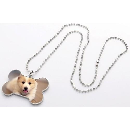 Heat Transfer Pet Bone Tag Single-Sided Pendants Keychains for Sublimation DXAA