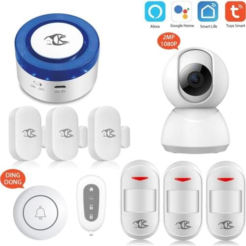 Tuya Smart Smart home security wifi alarm siren for smart life free APP compatible motion sensor detector