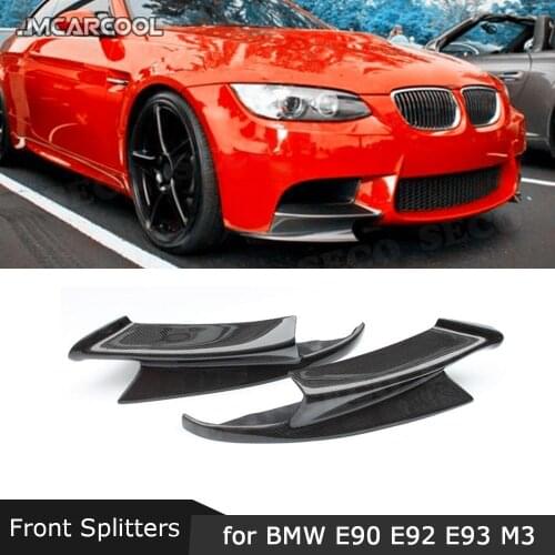 Carbon Fiber Car Front lip Splitters Flaps Aprons Cupwings For BMW 3 Series E90 E92 E93 M3 2007-2013 FRP Bumper Guard