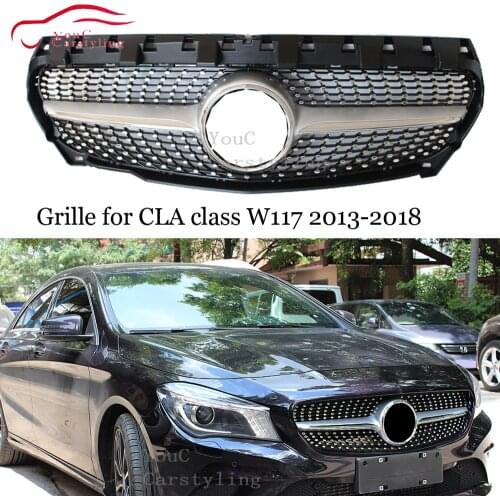 W117 GT AMG Grille Front Bumper Diamond Grills for Mercedes CLA class C117 CLA180 CLA200 CLA250 CLA45 AMG Grill 2013 - 2018