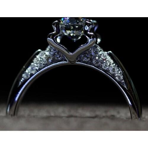 Size 4-10 2016 New Hote Sale Princess Brand Jewelry 925 Sterling Silver 1ct White AAA CZ Simulated stones Wedding Band Ring Gift