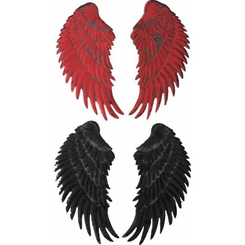 1 Pair New Arrival Sequins Wings Patches Iron on Patch for Clothes Big Motif Appliques Patch DIY Sewing Accessories 4 Colors