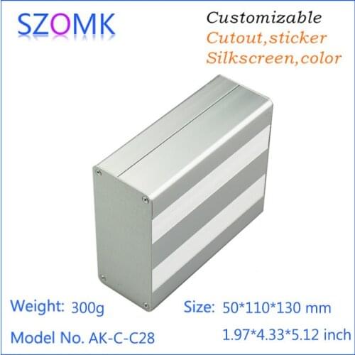 10 pcs, 50*110*130mm anodizing aluminum extrusion enclosure junction box aluminum split type pcb box enclosure case