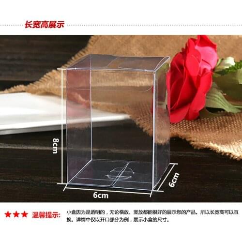 100PCS 6 X 6X 8 CM Clear PVC Candy Boxes Wedding Favor Box Baby Shower Bridal Shower Sweet Gift Box Display Free Shipping