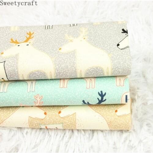 110x45cm Thick cotton fabric by Yard Light Deer prints Cloth DIY Handmade Sewing Bag Patchwork Material Accessories Home Textile