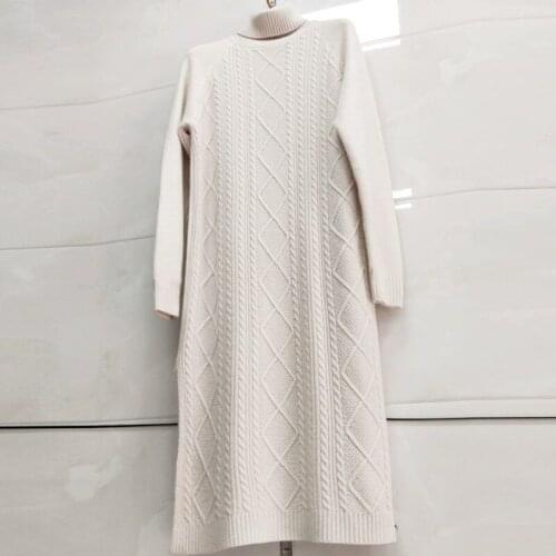 2019 thick straight dress Autumn Winter loose sweater dress Women Knitted Jumper Soft Warm Female slim Sweater dress split side