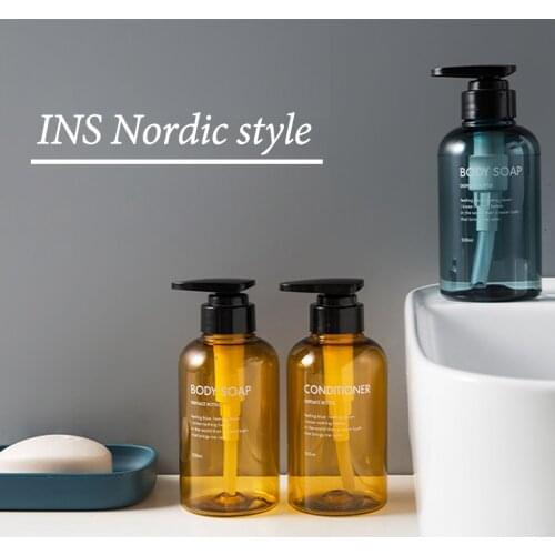 3pcs/set Soap Dispenser Bottle Bathroom Shampoo Bottle Large-capacity Press Type Lotion Body Soap Empty Bottle Set 300ML/500ML