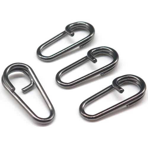 50pcs Snap Swivel Bent Head Oval Split Rings Stainless size16 18 21 Lure Fishing Tackle Carp Stainless Steel Fishing lures Split