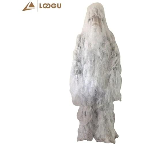 Snow White Tactical Hunting Clothes Ghillie Suit Military Army Camouflage Birding Hiding Concealment Suit Sniper Outdoor Shoot