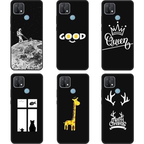 Case For OPPO A15 Phone Case Back Cover Black Softness Silicone Bumper