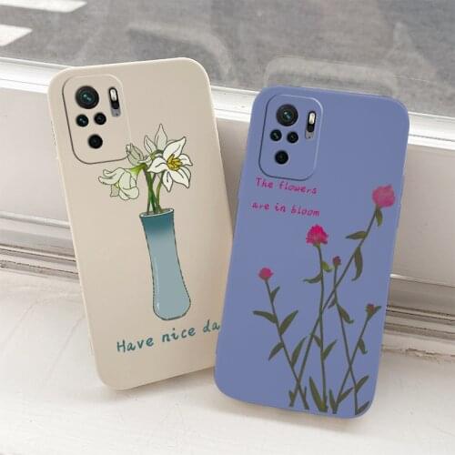 Lily Liquid Silicone Case For Xiaomi Redmi Note 10 10S 9T 9 8 7 Pro MAX Redmi 9 9A 9T K40 K30 K20 Pro Soft Phone Cover Case