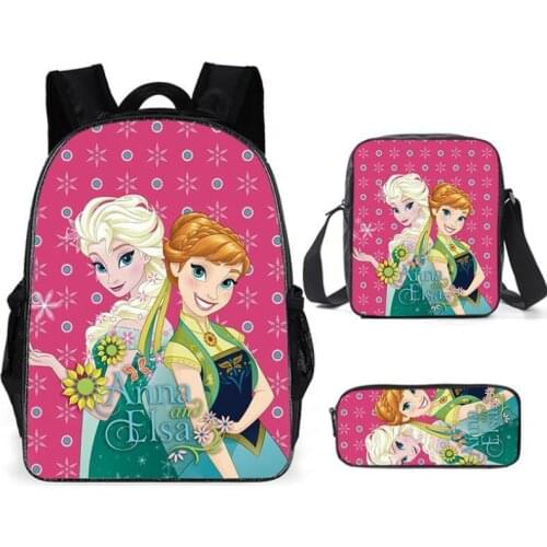 Disney Fashion Cartoon Elsa Backpack Girls School Bag Kids Children Schoolbags Lovely Knapsack Baby Bags Gift For Girl