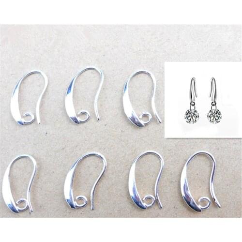 Bulk 10Pcs Fine Preal Jewelry Design Earring Findings 925 Sterling Silver Ear Hook For Cubic Zirconia Crystal Beads Earrwire