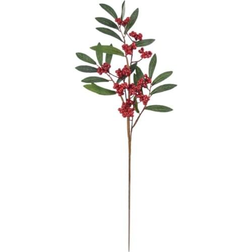 Simulation Flower Fake Plant Artificial Berry Olive Leaf Home Furnishings Foamy Berries Bouquet 60cm Christmas Decorations