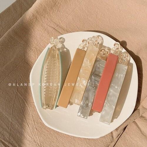 Korean simple temperament leopard banana clip vertical clip ponytail hair clip acetate back head clip headdress