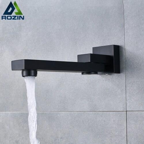 Black Bronze Shower Faucet Spout Wall Mounted Swive Bath Spout