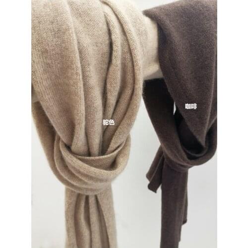 MINI Small Pashmina Shawl Knitted Winter Solid Color Warm Neck Thickened Wool Bib Unisex Women 100% Cashmere Scarf