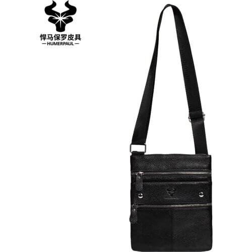 Leather Fashion Shoulder Bag Retro Men Messenger Bags First Layer Cowhide Business Small Backpack Leather Daily Messenger Pack