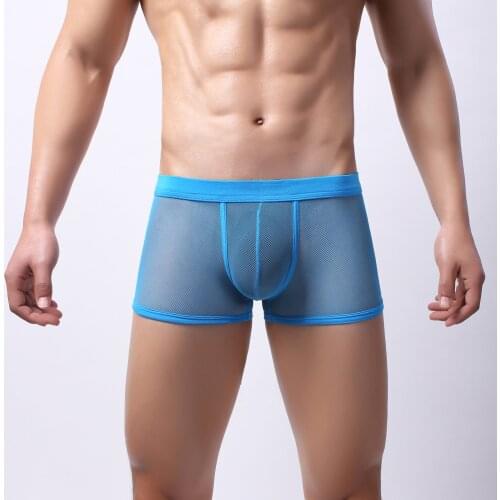 Mens Erotic Boxers Porn Sexy Underwear Transparent Mesh Sexy Lingerie Mens Jockstrap Breathable Panty Temptation Sex Babydolls