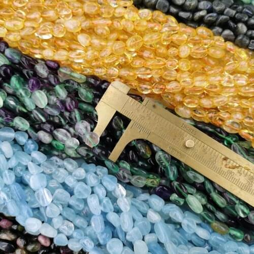 Irregular Natural Gemstone Gravel Chips Bead Quartz Freeform Citrine Amethyst Stone For Jewelry Charm DIY Necklace 7X9 MM