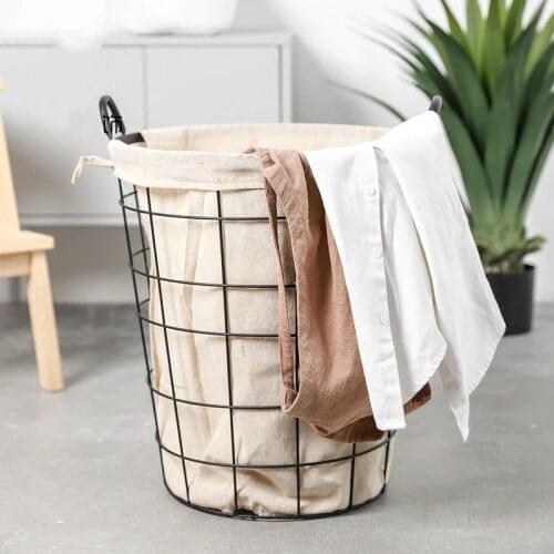 Nordic Wrought Iron Storage Basket Extra Large Round Laundry Storage Basket Home Wrought Iron Storage Basket